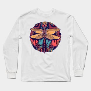 Retro Triad Circle of the Dragonfly Long Sleeve T-Shirt